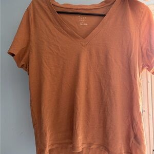 Women's V-Neck Top - Rust